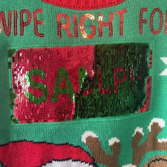 Joe‎ Boxer Santa/Rudolph Christmas Sweater, Size  Large - Picture 4 of 10